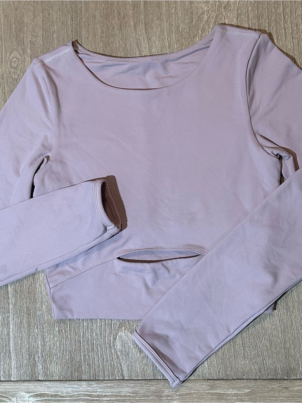 Zella Women’s Mauve Cutout Long Sleeve Crop Top Activewear Size 6